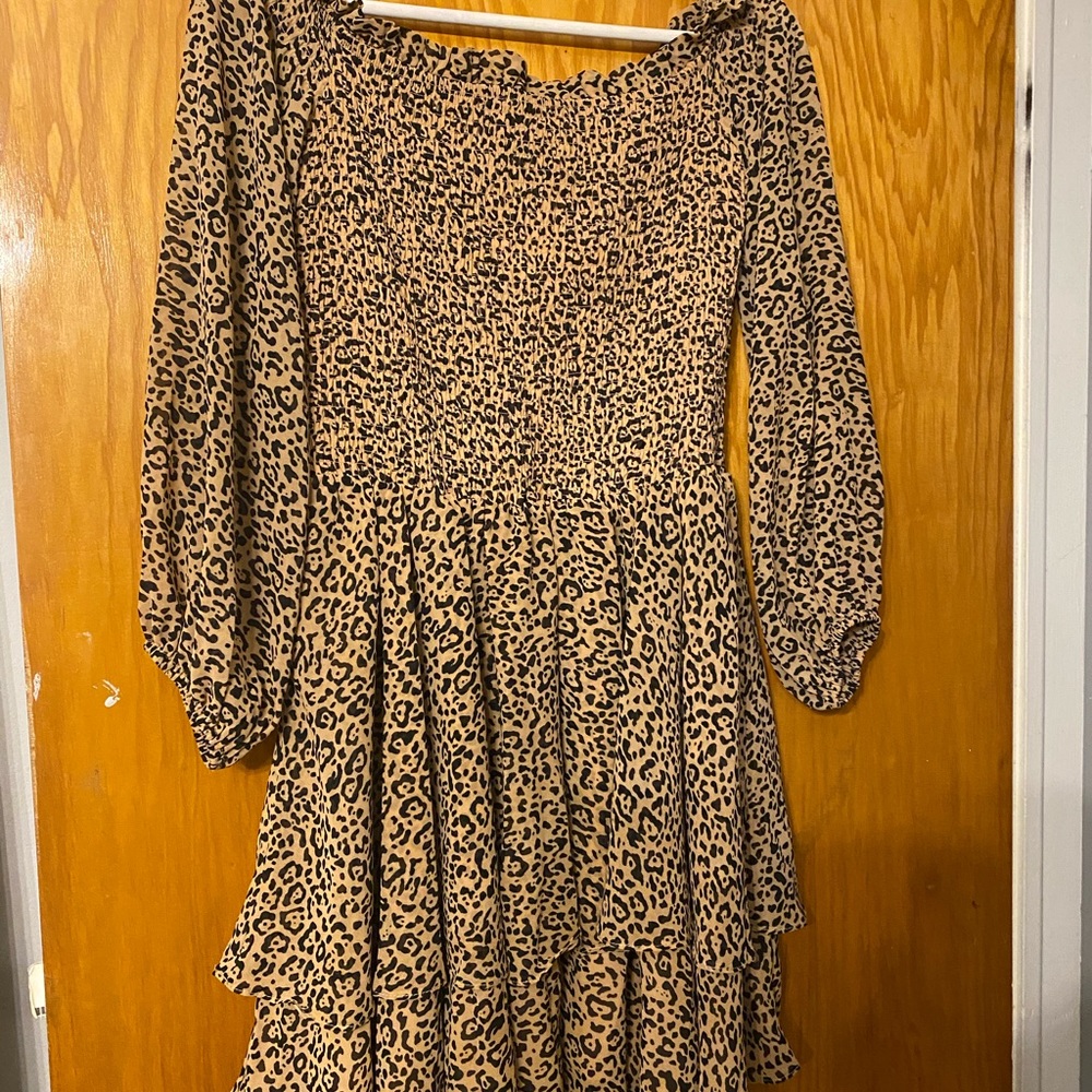 Bardot léopard print dress